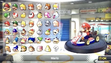 Mario Kart Deluxe Character Selection Screen