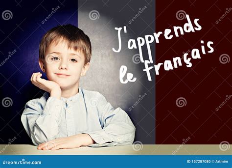 Learn French Language Concept Happy Child Student Stock Photo Image