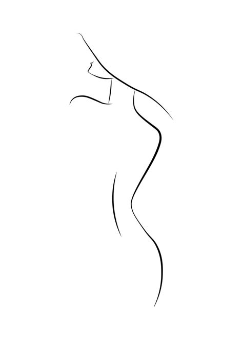 Nude Woman Line Art Poster By Design King Displate