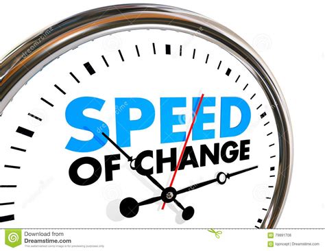 Speed Of Change Clock Progress Evolution Time Words Stock