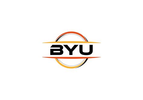 Byu Letter Royalty Mandala Shape Logo Byu Brush Art Logo Byu Logo For