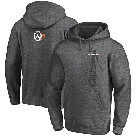 men s fanatics branded charcoal overwatch 2 tracer pullover hoodie