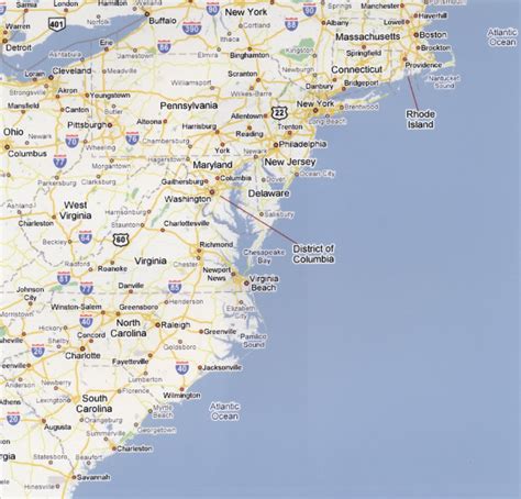 25 Awesome Usa East Coast Map