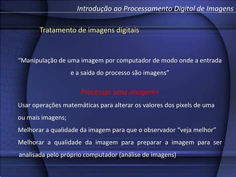 ppt introdução ao processamento digital de imagens powerpoint presentation id 5154092
