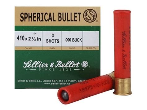 sellier and bellot ammunition 410 bore 2 1 2 000 buckshot 3 pellets 500 rounds ammunitionsinbulk