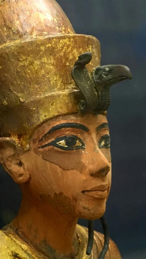 330f Double Crown Shabti Of Tutankhamun With Bronze Buto And Nekhbet On Forehead Egypt Art