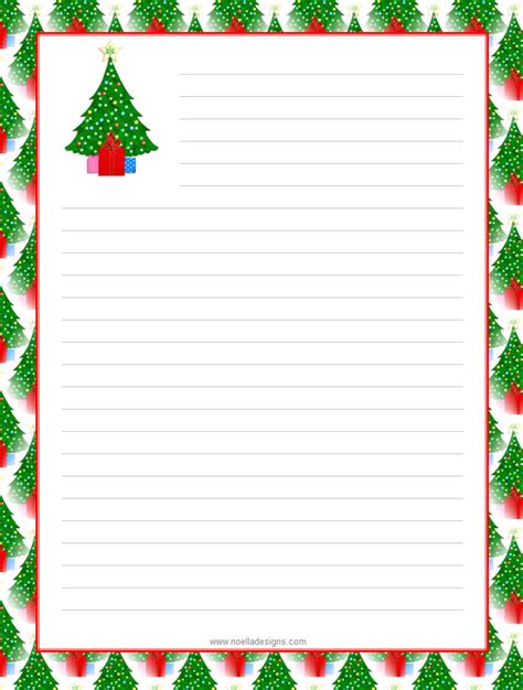 Lined Stationery 10 Christmas Writing Paper Free Christmas