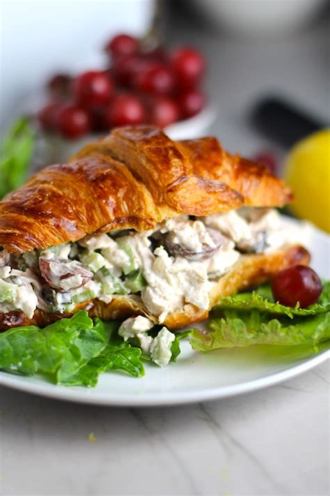 Chicken And Grape Salad Croissant Front Vert 1 1 ~ Talking Meals