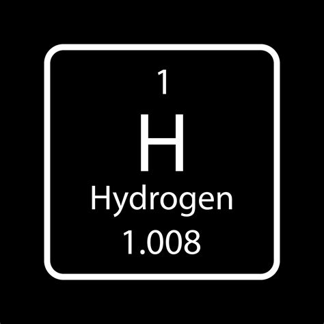 Símbolo De Hidrogênio Elemento Químico Da Tabela Periódica Ilustração