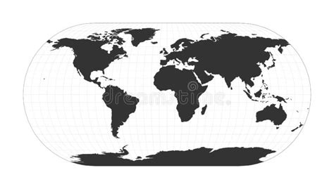 Mapa Del Mundo Proyección Eckert Iii Ilustración Del Vector