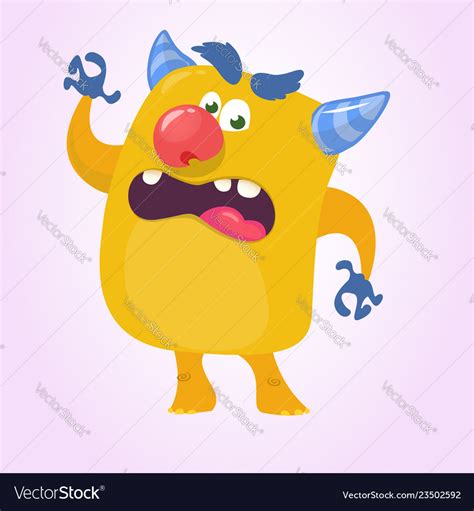 Cartoon Scary Monster With Big Mouth Royalty Free Vector