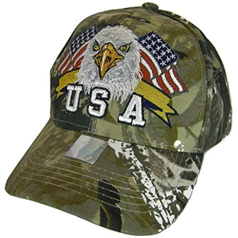 Joycap Usa Mens Patriotic Eagle Head Adjustable Baseball Cap
