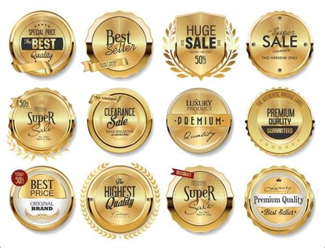 Premium Vector Collection Of Luxury Golden Design Elements Badges