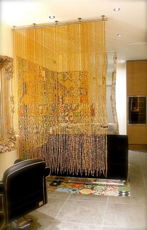 Check out this sliding door curtain that separate apartment bedrooms in a cinch! LONDON Interior Champagne Gold Luxurious Acrylic Crystal ...