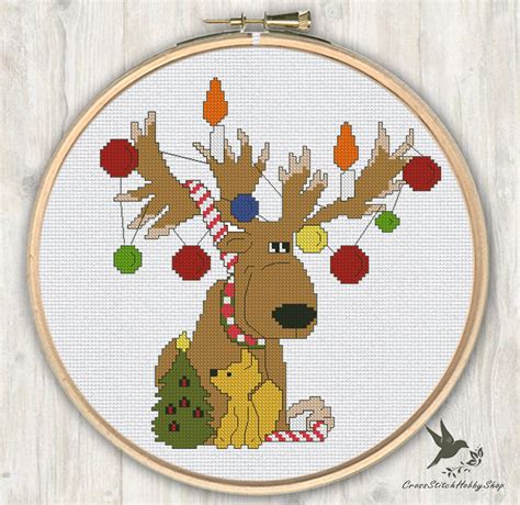I never could get the hang of it. Christmas Cross Stitch Pattern Elk / Reindeer Cute Needlecraft