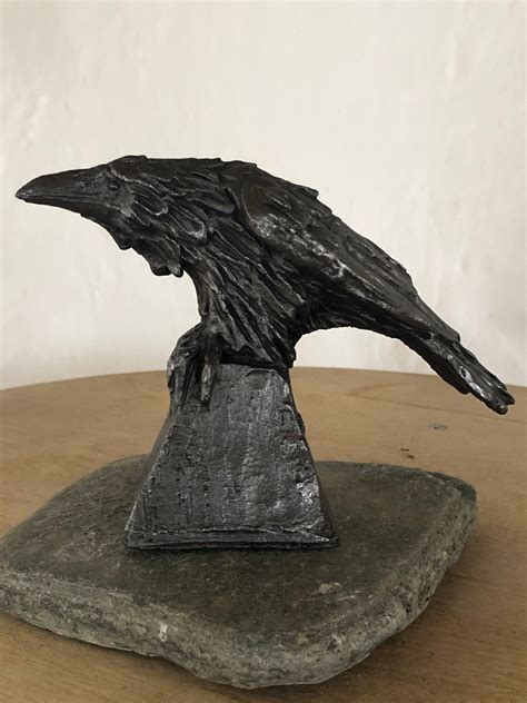 Raven Sculpture In Terracota Etsy