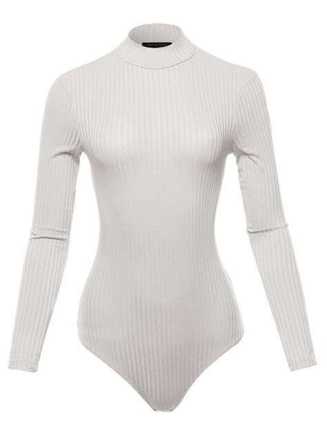 Fashionoutfit Fashionoutfit Womens Wide Ribbed Mock Neck Long Sleeve