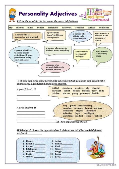Personality Adjectives Discussion St English Esl Worksheets Pdf And Doc
