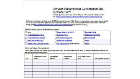 sample construction release forms   documents  word