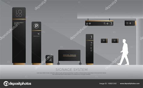 Exterior Interior Signage Concept Direction Pole Wall Mount Traffic