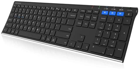 Arteck Universal Bluetooth Keyboard Multi Device Stainless Steel Full