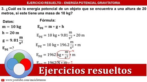 Tres ejercicios resueltos de Energía Potencial Gravitatoria YouTube