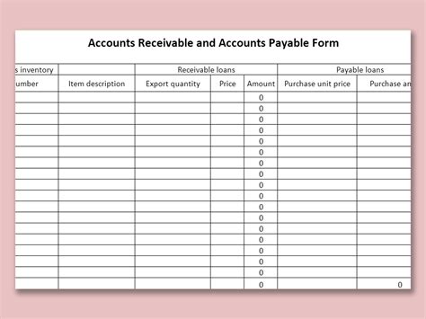 Free Printable Accounts Receivable Forms Printable Templates