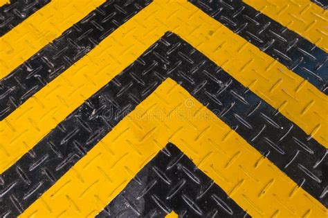 Yellow And Black Painted Steel Plate Industrial For Background Stock