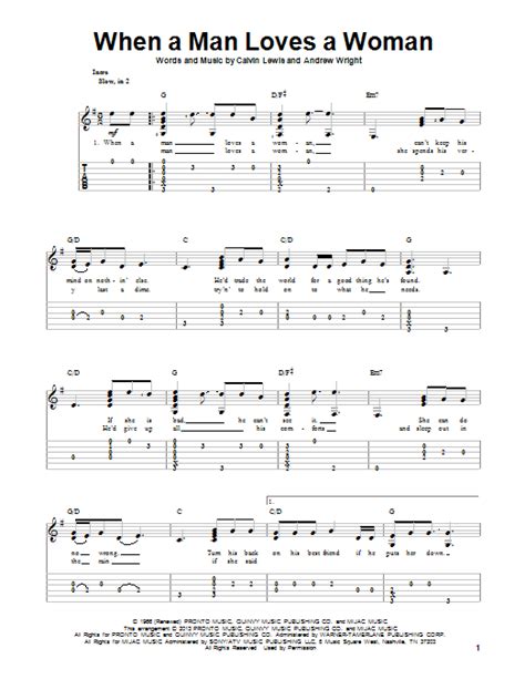 When A Man Loves A Woman Guitar Tab By Percy Sledge Guitar Tab 97513