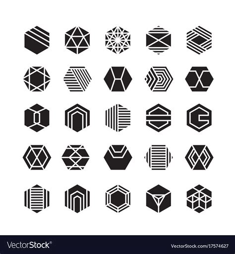 Hexagon Geometric Icon Ornament Royalty Free Vector Image