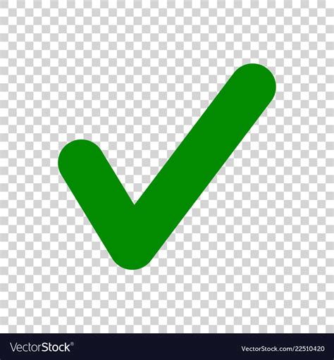 Green Check Mark Icon Isolated On Transparent Vector Image