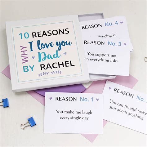 Personalised Reasons I Love Dad Notes By Martha Brook