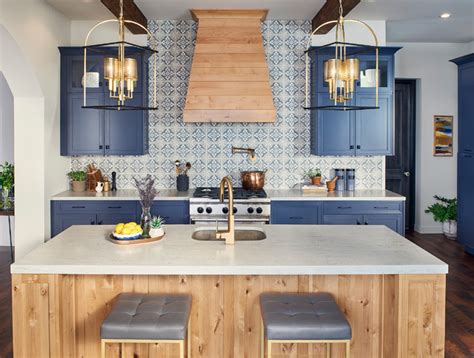 Use stainless steel appliances to avoid gloomy nuance. Modern/Contemporary Spanish Kitchen in Blue and Rustic ...