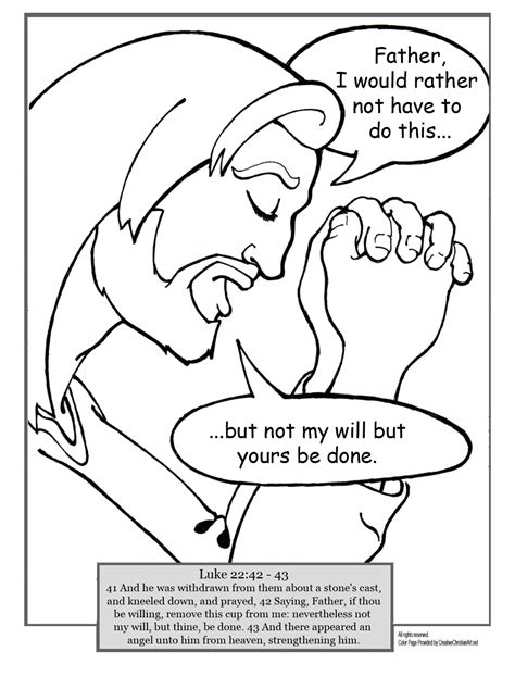 Jesus Praying Coloring Page At Getdrawings Free Download