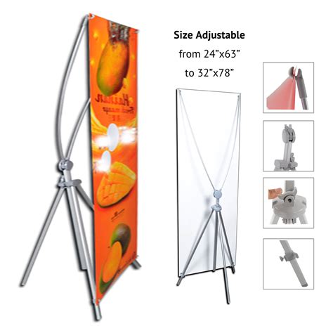Thedisplaydeal® X Type Aluminum Banner Stand Adjustable Fits Any Banner