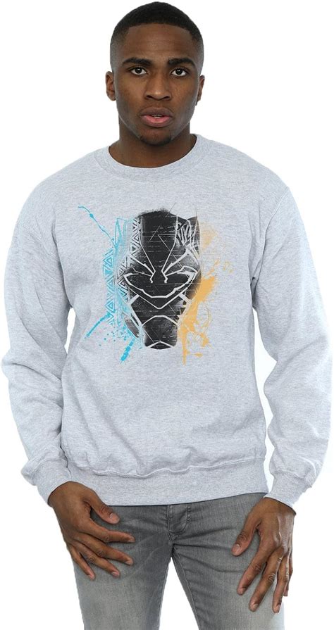 Marvel Mens Black Panther Splash Sweatshirt Uk Clothing