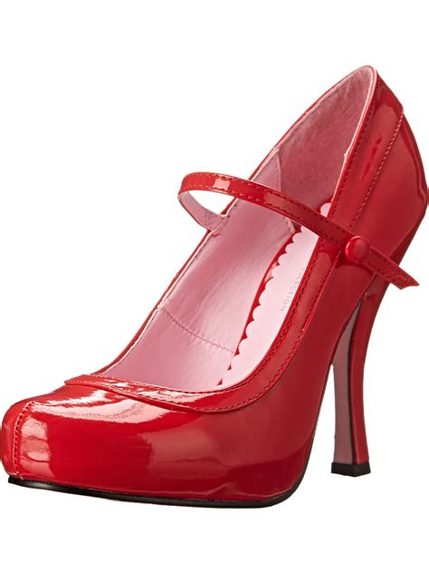 Buy Red Pumps Round Toe In Stock