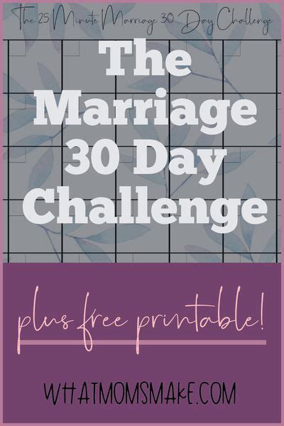 The 25 Minute Marriage 30 Day Challenge Marriage Challenge 2020 In
