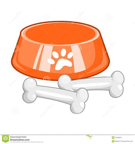 Dog bowl with big bone stock vector. Illustration of path - 31663547