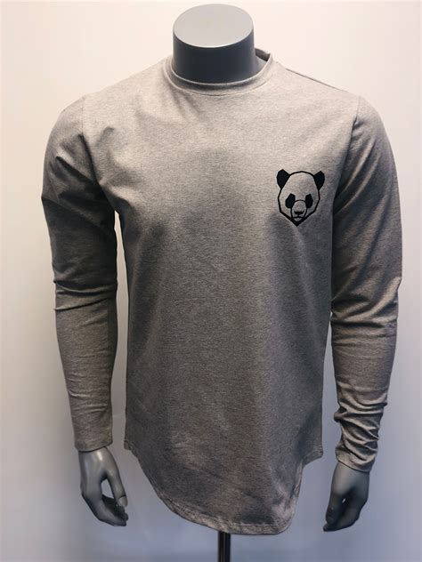 Grey Long Sleeve T Shirt Pure Panda Fitness