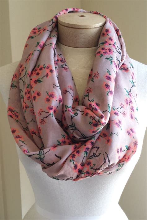 Items Similar To Dusty Rose Infinity Scarf Spring Scarves Floral
