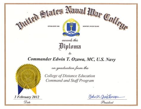 2012 War College Diploma