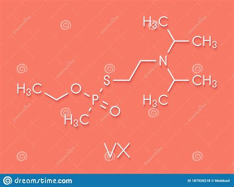Vx Nerve Agent Molecule Chemical Weapon Skeletal Formula Royalty Free