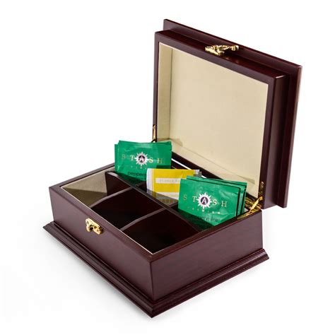 Limited time sale easy return. Personalized Rosewood Finish Wooden Tea Box