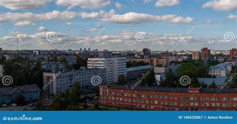The Cloudy Sky Over The City Stock Image Image Of City Panoramic