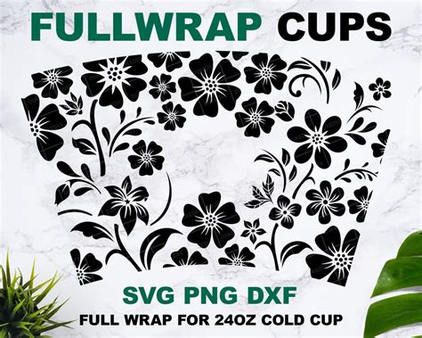 Floral Starbucks Cup Svg Flower Starbucks Svg Starbucks Wrap Etsy