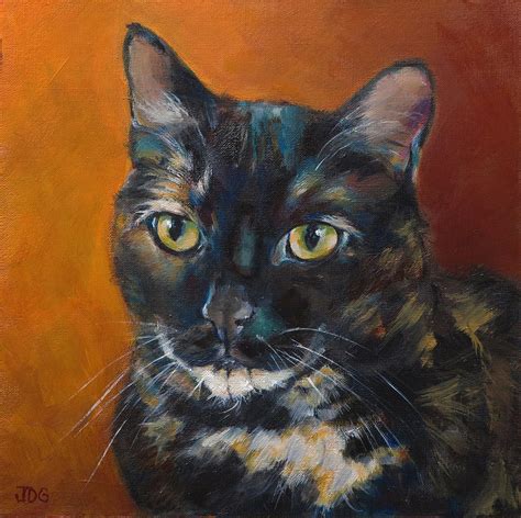 Tortoiseshell Cat Painting By Julie Dalton Gourgues Fine Art America