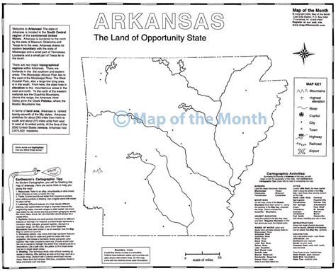 Arkansas Map Blank Outline Map 16 By 20 Inches