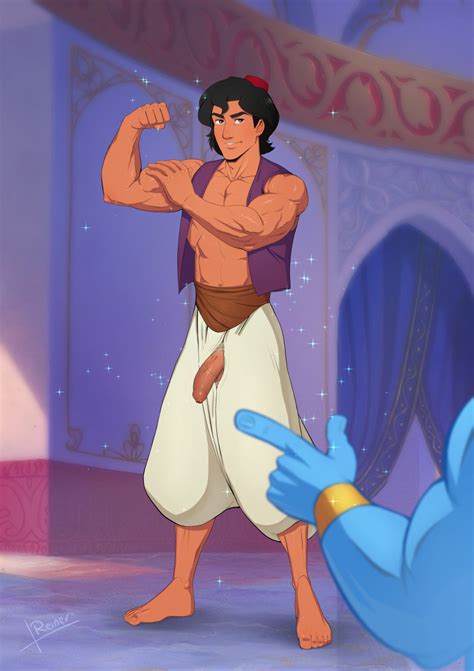Rule 34 Aladdin Aladdin Character Foreskin Genie Muscle Growth Muscles Muscular Male Penis