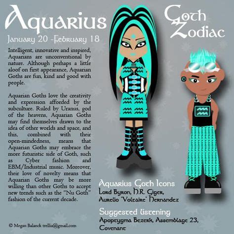 Goth Zodiac Aquarius By Trellia On Deviantart Aquarius Zodiac Aquarius Zodiac